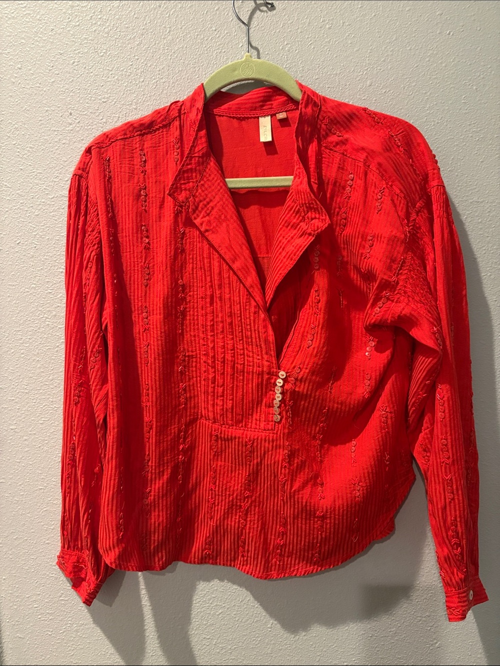Anthropologie Pilcro Red Sequin Blouse